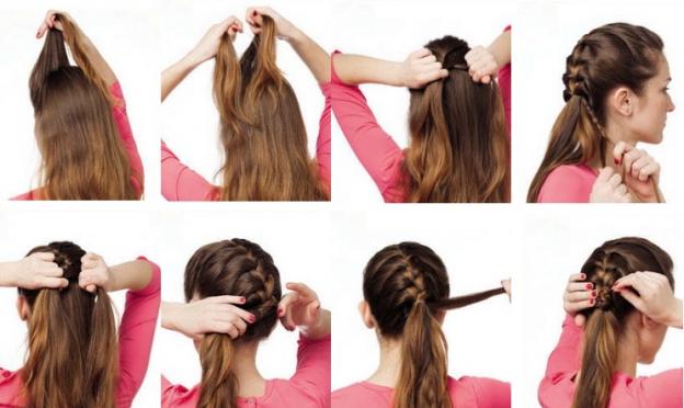 Účesy pro střední vlasy - DIY copánky s fotografiemi krok za krokem